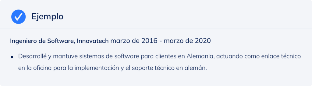 Ejemplo de cómo incluir idiomas en tu currículum utilizando una barra lateral.