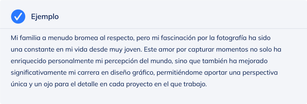 Ejemplo para responder a la pregunta “Háblame de ti” en una entrevista.