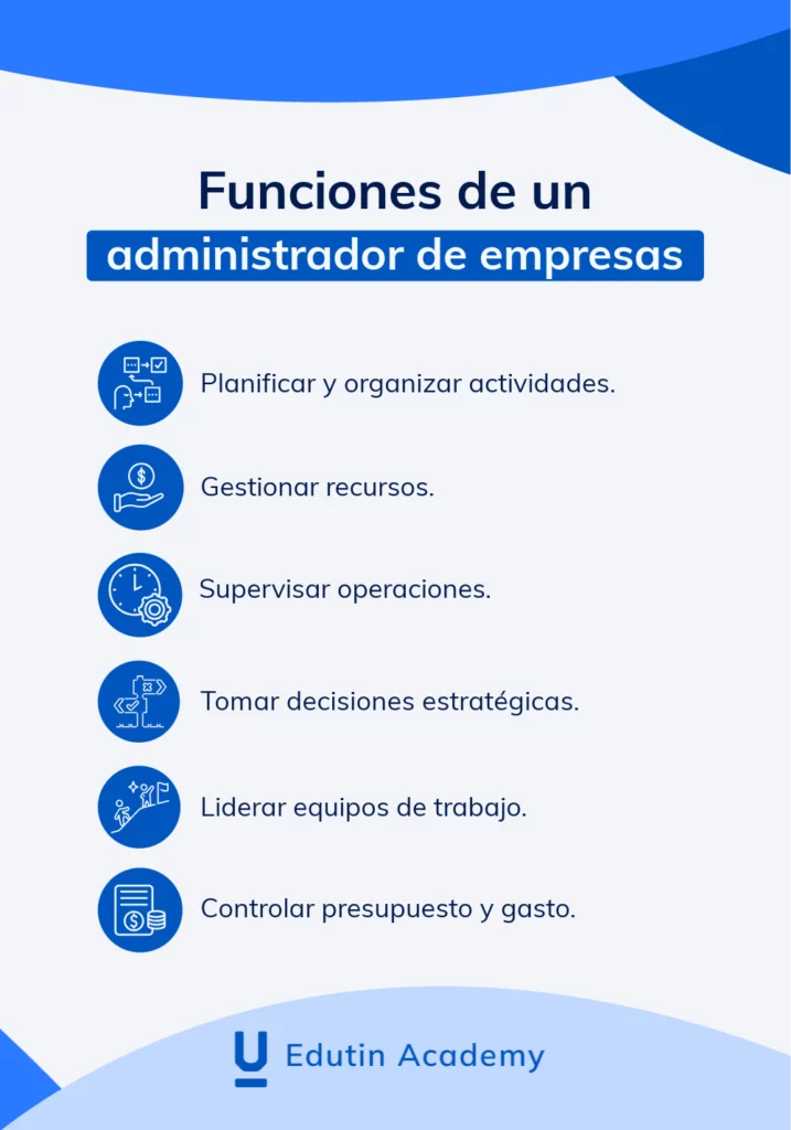 Funciones principales de un administrador de empresas