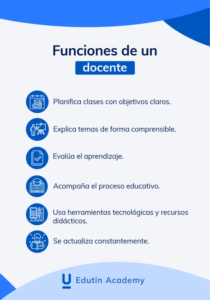 Funciones principales de un docente.