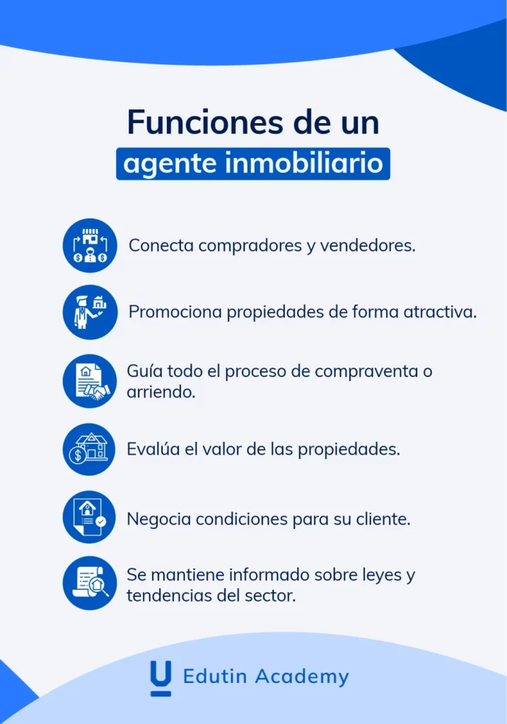 Funciones principales de un agente inmobiliario