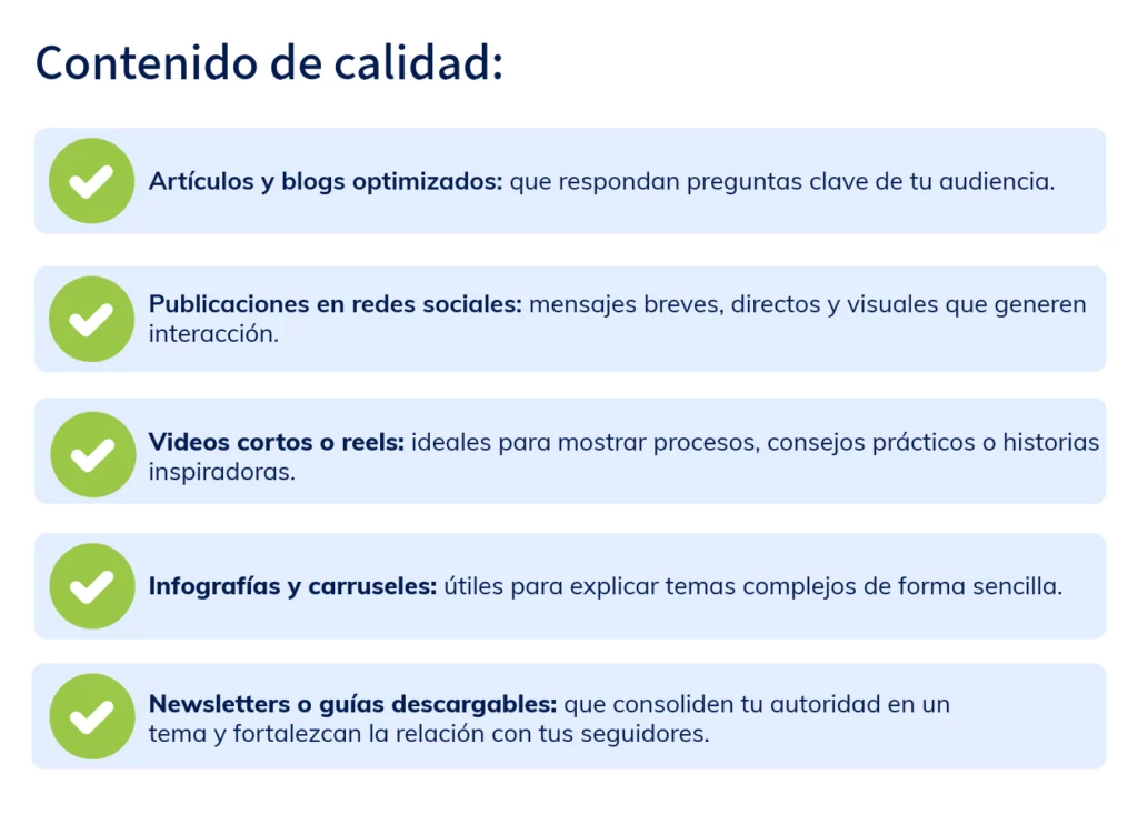 Tipos de formato de contenido para compartir contenido por redes sociales